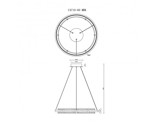 Светильник подвесной iLEDEX Meridian C4716-60 MBK