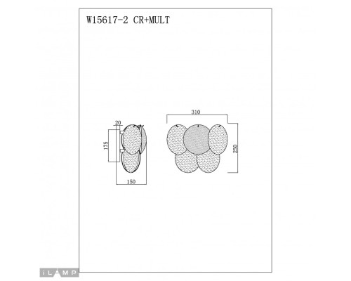 Светильник настенный iLamp Rivoli W15617-2 CR+MULT