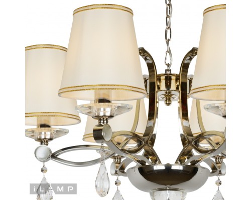 Подвесная люстра iLamp Cento P7505-6 Никель+белый