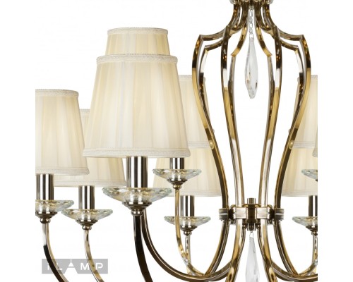 Подвесная люстра iLamp Charm P2508-8+4 Никель+беж
