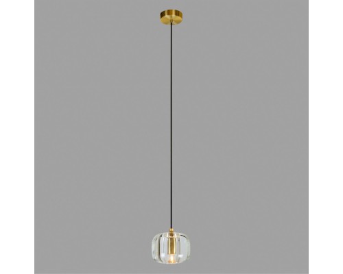 Подвесной светильник Belfast Pansy 6214-1 BR CL Латунь / Стекло / Прозрачный