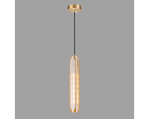 Светильник подвесной Belfast Gibson 6133-1 BR CA Латунь / Стекло / Янтарный