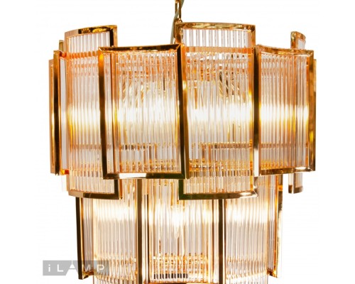 Подвесная люстра iLamp Tribeca MD0276-11C GOLD+CLEAR