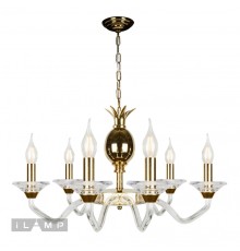 Подвесная люстра iLamp Flo YT2049-8 Золото+прозрачная