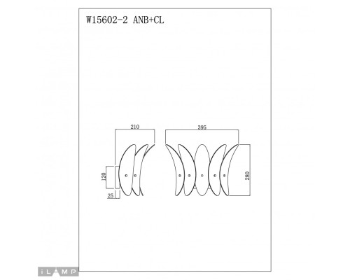 Светильник настенный iLamp Gramercy W15602-2 ANB+CL