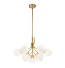 Подвесная люстра Belfast Bryson L-8130-6+3 BR GL Латунь / Стекло