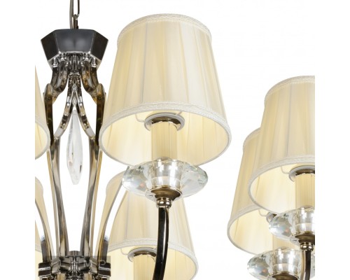 Подвесная люстра iLamp Charm P2508-8 Никель+беж