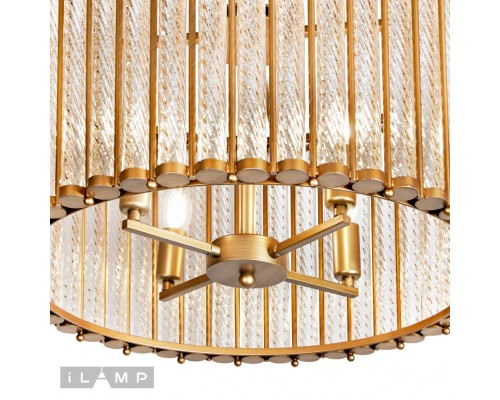 Подвесная люстра iLamp Manhattan MD0266-4B ANTIQUE BRASS