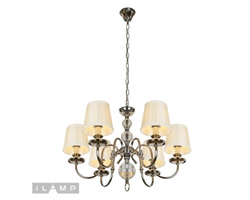 Подвесная люстра iLamp Armonia P2510-6 Никель+беж