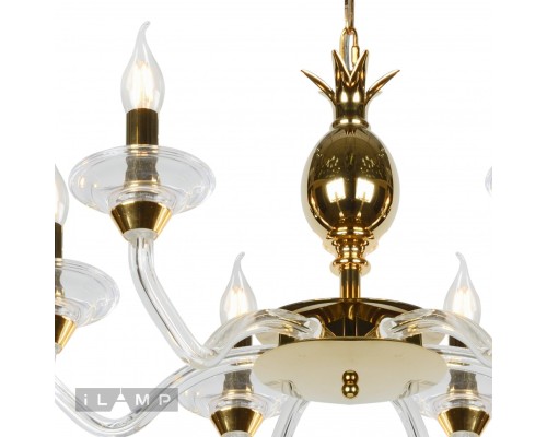 Подвесная люстра iLamp Flo YT2049-8 Золото+прозрачная