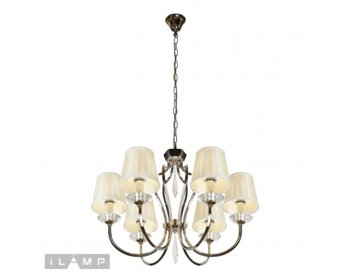 Подвесная люстра iLamp Charm P2508-6 Никель+беж