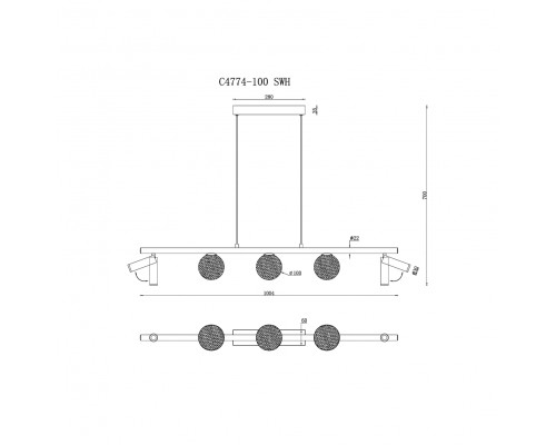 Светильник подвесной iLEDEX Telescope C4774-100 SWH
