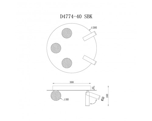 Светильник потолочный iLEDEX Telescope D4774-40 SBK