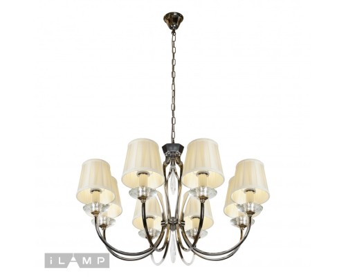 Подвесная люстра iLamp Charm P2508-8 Никель+беж