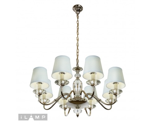 Подвесная люстра iLamp Dolce Vita P2345-8 Никель+голубой