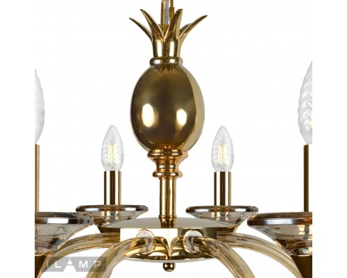 Подвесная люстра iLamp Flo YT2049-8 Золото+Коньяк