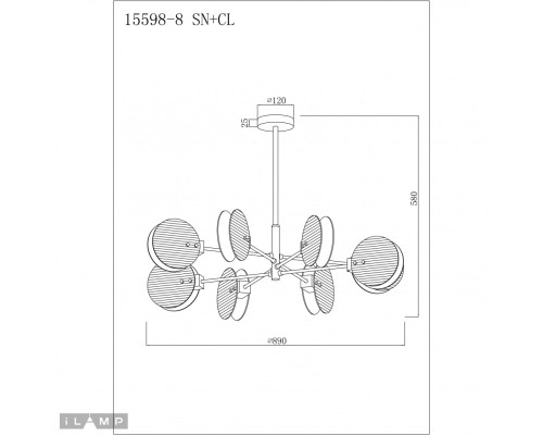 Светильник подвесной iLamp Panorama 15598-8 SN+CL