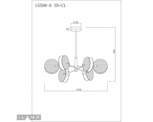 Светильник подвесной iLamp Panorama 15598-6 SN+CL