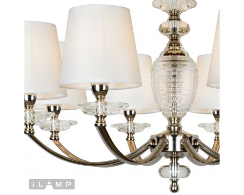 Подвесная люстра iLamp Hilarious P9397-8 Никель+белый