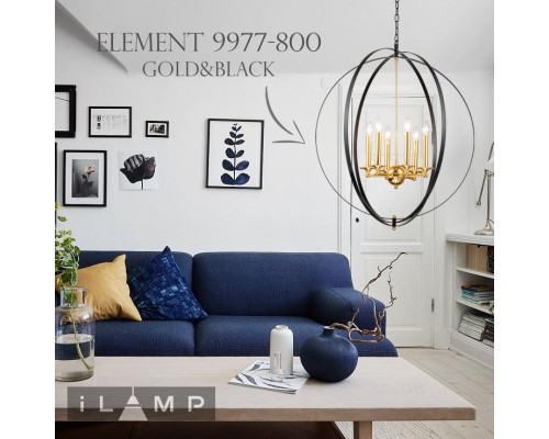 Подвесная люстра iLamp Element 9977-800 GOLD&BLACK