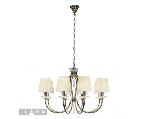 Подвесная люстра iLamp Charm P2508-8 Никель+беж
