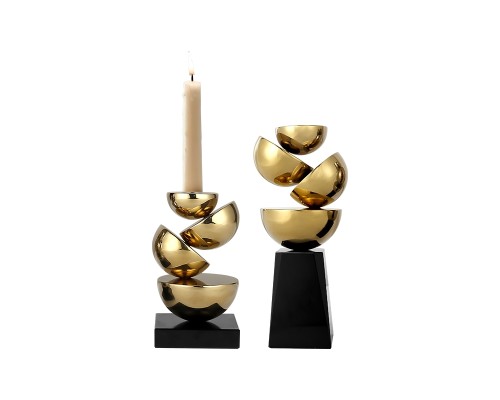 Подсвечник ArtHomeDecor FRAGMENT 6933 S GOLD & BLACK