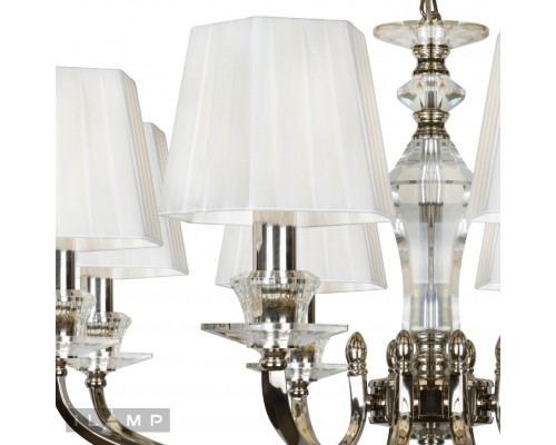 Подвесная люстра iLamp Holywood P9399-8 Никель+белый