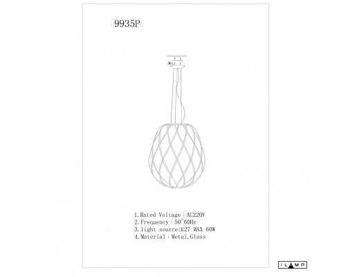 Подвесной светильник iLamp CENTO 9935P/1-D300 CLEAR