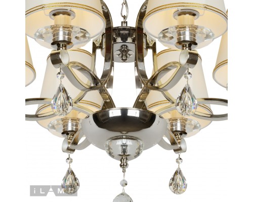 Подвесная люстра iLamp Cento P7505-6 Никель+белый