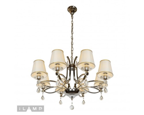 Подвесная люстра iLamp Cenro P7505-8 Никель+белый