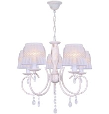 Люстра подвесная CAMILLA TL1135-5H Toplight, E14, 5x40W, белая патина, золотой