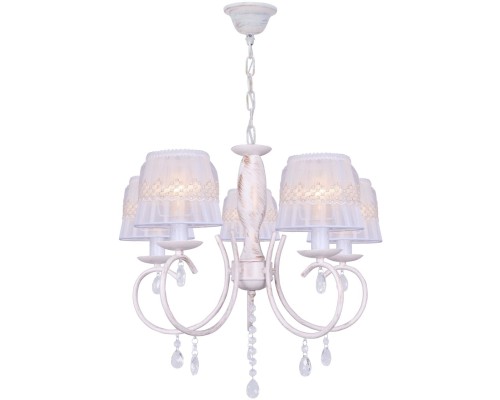 Люстра подвесная CAMILLA TL1135-5H Toplight, E14, 5x40W, белая патина, золотой