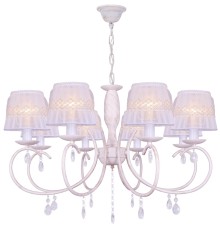 Люстра подвесная CAMILLA TL1135-8H Toplight, E14, 8x40W, белая патина, золотой