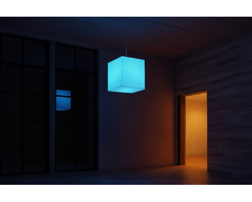 Подвесной LED куб 50 см 220V White RGB