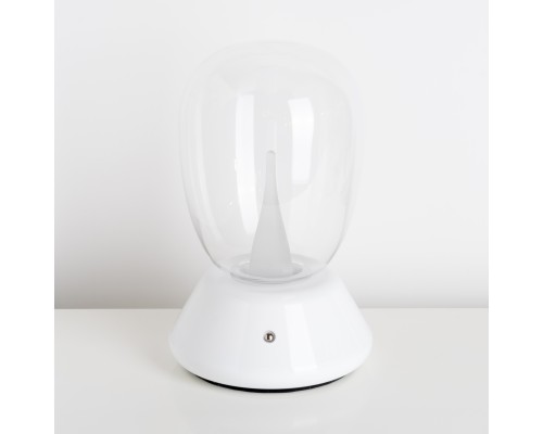 Настольная лампа диммируемая 10W 3000K прозрачный/белый Uovo III Lightstar 807906