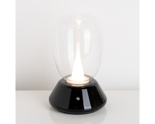 Настольная лампа диммируемая 10W 3000K прозрачный/черный Uovo III Lightstar 807907