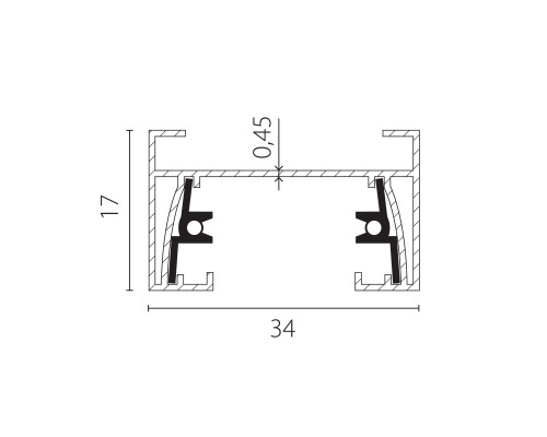 Трек 2-контактный без стыковочного паза, 3м Barra Lightstar 502038-P