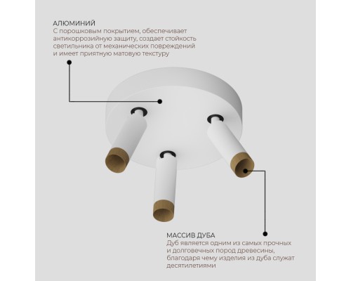 Накладной светодиодный светильник Ledron SAGITONY R3 S40 Dim Wooden White 4000K