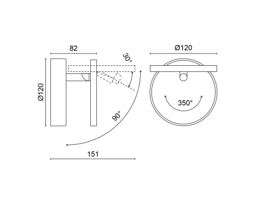 Настенный светодиодный светильник Ledron UFO G2 Wooden Grey