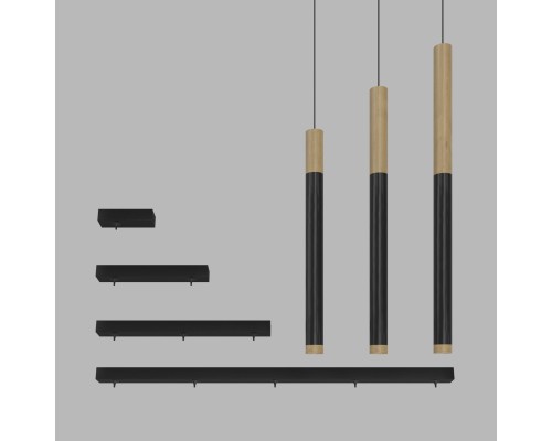 Подвесной (накладной) светодиодный светильник Ledron SAGITONY E5 T40 Wooden 300 Black