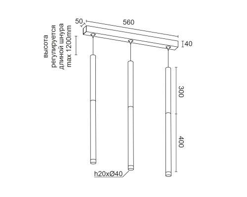 Подвесной (накладной) светодиодный светильник Ledron SAGITONY E3 T40 Wooden 300 Dim Black