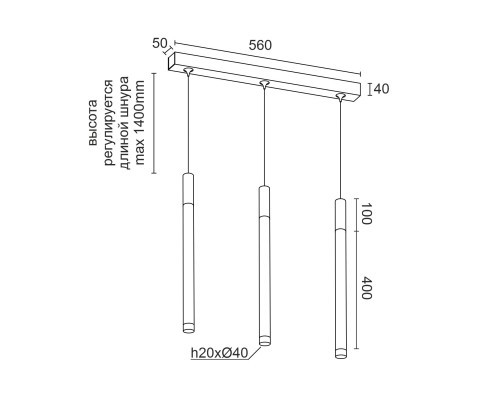 Подвесной (накладной) светодиодный светильник Ledron SAGITONY E3 T40 Wooden 100 Dim Black