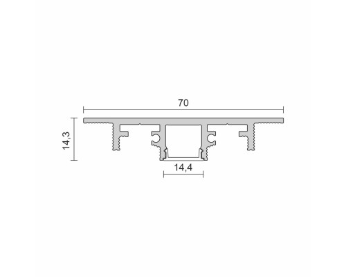 Встраиваемый профиль под шпаклевку Ledron АВД-7700 Alum