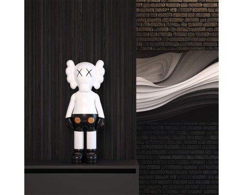 Дизайнерская статуэтка KAWS Mini белый с чёрным