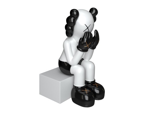 Дизайнерская статуэтка копилка KAWS чёрно-белый