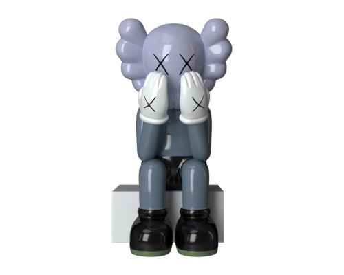 Дизайнерская статуэтка копилка KAWS синий