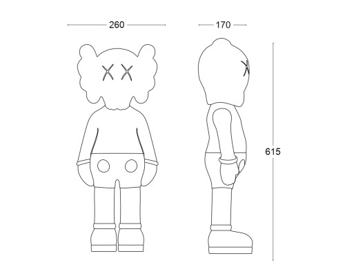 Дизайнерская статуэтка KAWS Mini белый с чёрным