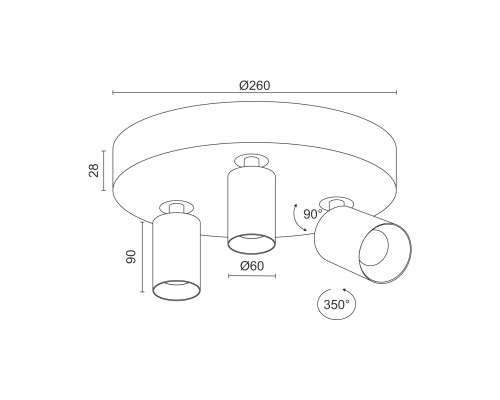 Накладной поворотный светодиодный светильник Ledron SAGITONY R3 S60 Dim White