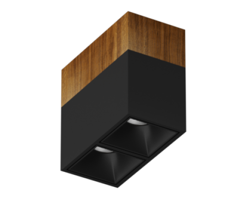 Накладной светодиодный светильник Ledron KUBING 2 Wooden 130 Black 4000K