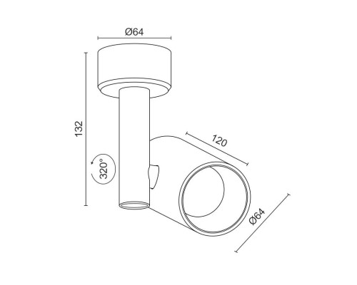 Накладной поворотный светодиодный светильник Ledron CSU0609 White